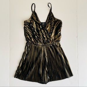 NWT Topshop Pleated Gold Romper